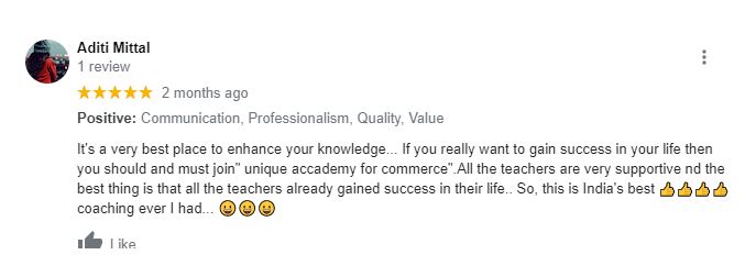 unique Academy for commerce review