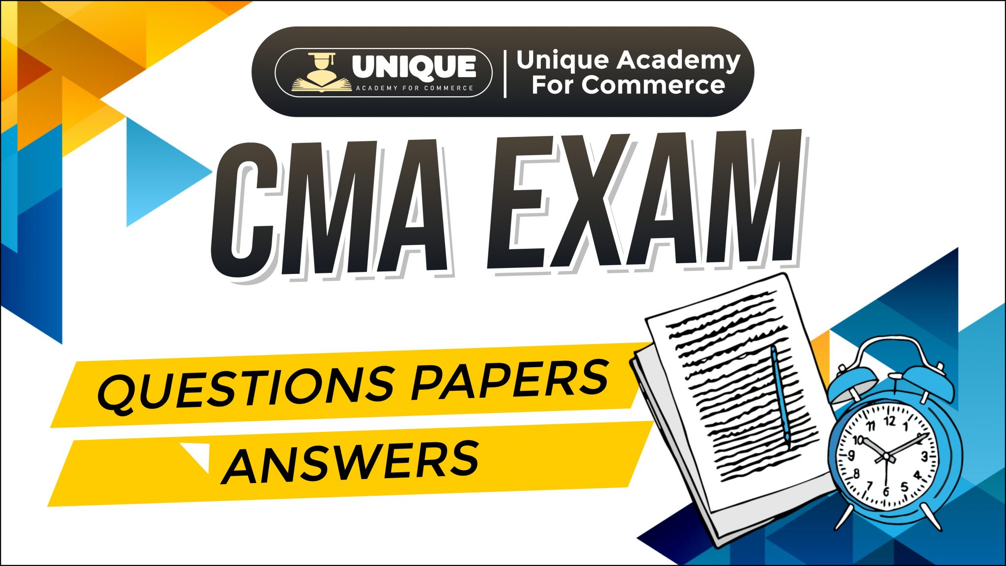 CMA Exam Question Papers and Answers Unique Academy For Commerce