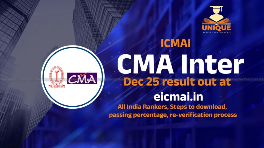 ICMAI CMA Inter Dec 25 result out