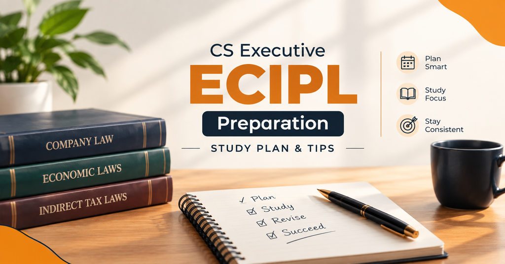 CS Executive ECIPL Preparation with study plan, revision checklist and law books