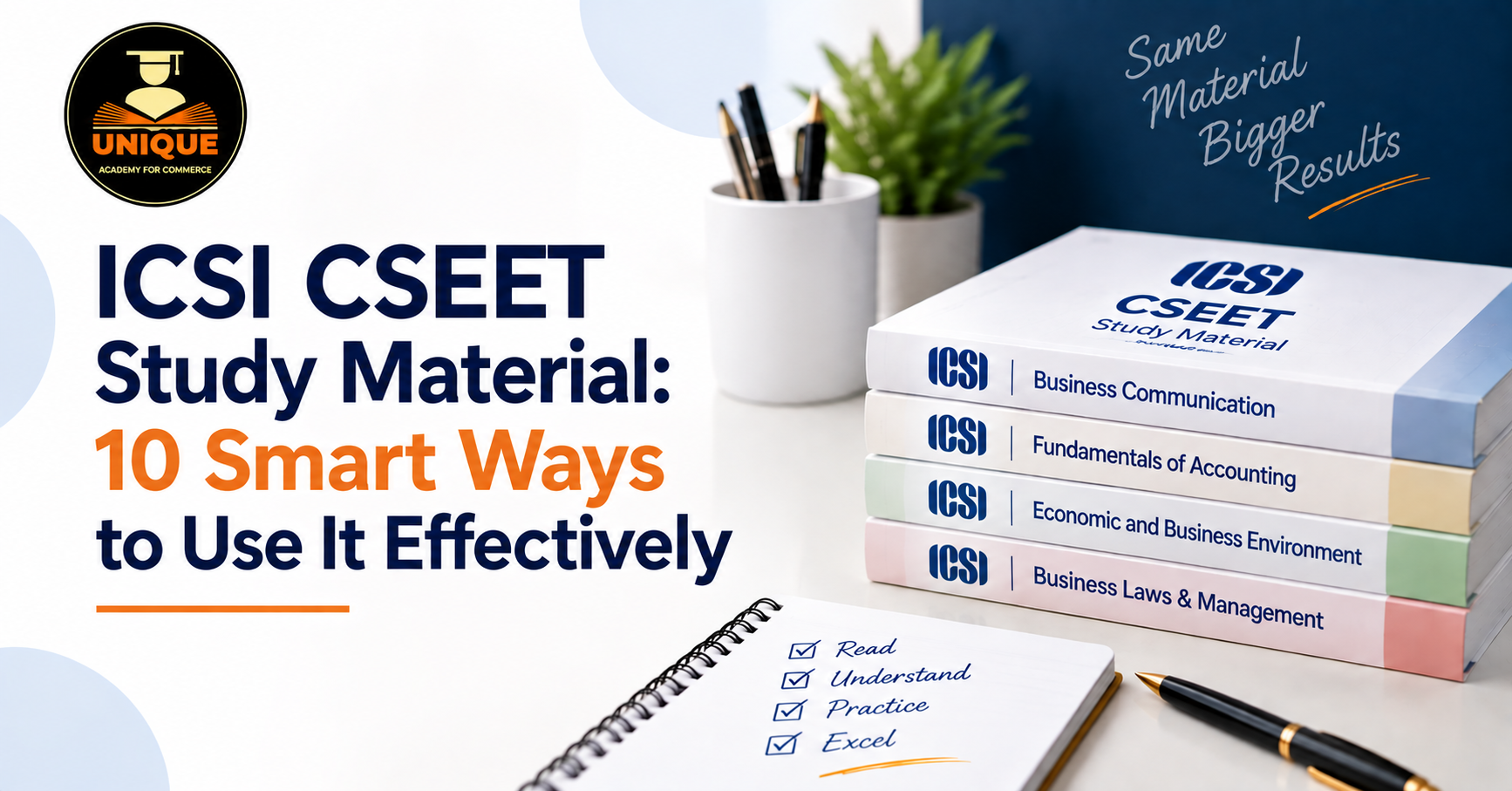 ICSI CSEET Study Material with CSEET books and study preparation checklist