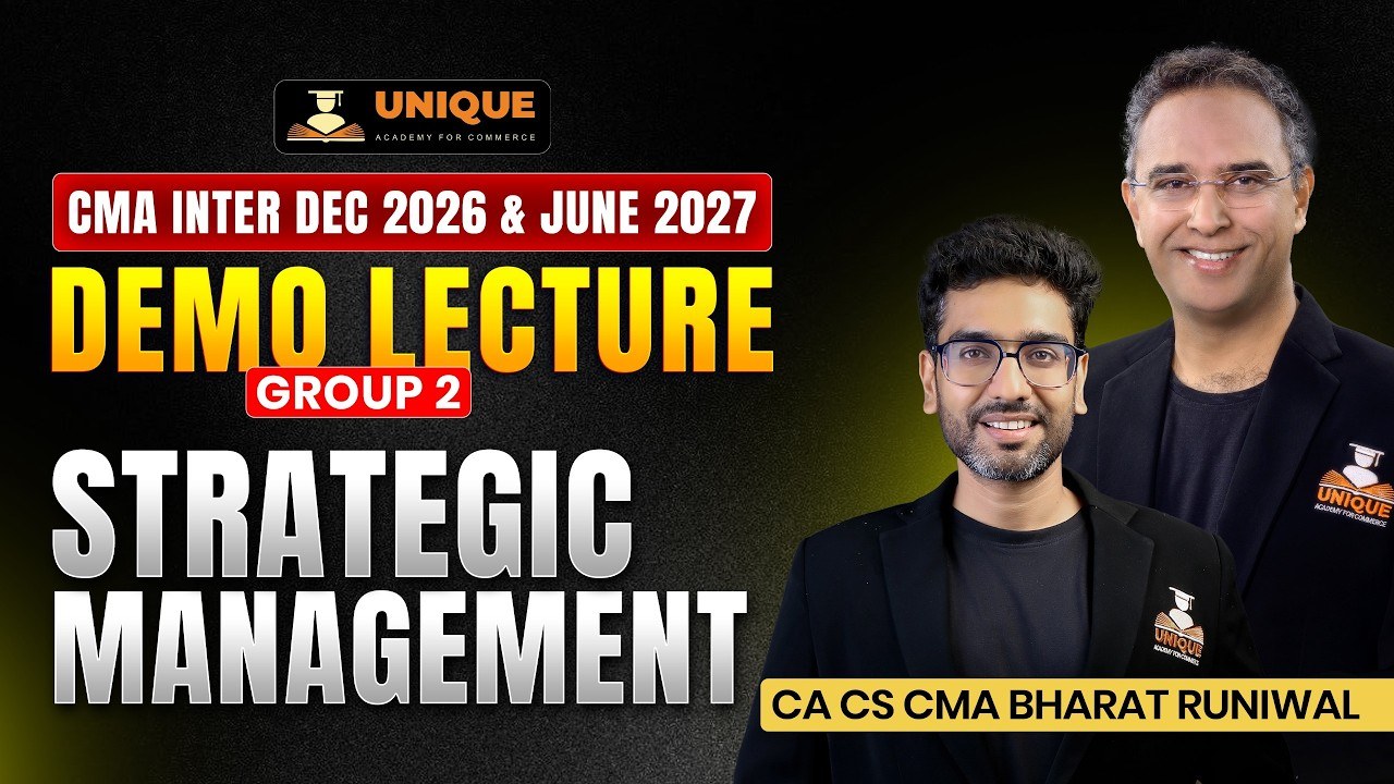 Demo Lecture - Operations Management and Strategic Management - CA CS CMA Bharat Runiwal
