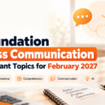 Blog cover image for Most Important Topics in CS Foundation Business Communication for February 2027 featuring key areas like correspondence, grammar, comprehension, communication and AI